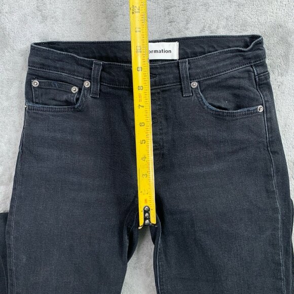 Reformation Jeans Women 26x27” Argentine Black Skinny Raw Hem Stretch Button Fly - Picture 7 of 16